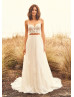 Two Piece Ivory Lace Tulle Wedding Dress